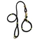 modern black rope & brass dog collar & leash set | Sweet Beest