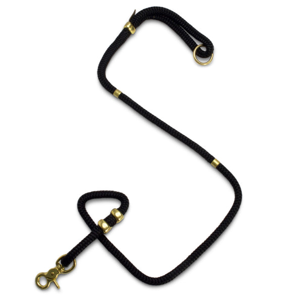handcrafted black rope & brass modern dog leash | Sweet Beest