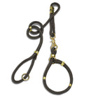 modern grey nylon rope & brass dog collar & leash set | Sweet Beest