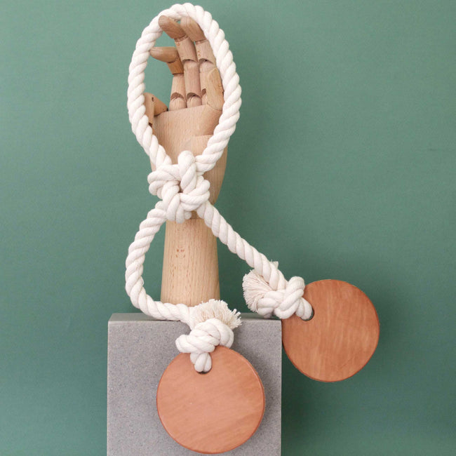 modern dog toy - cotton rope & leather tug | Sweet Beest
