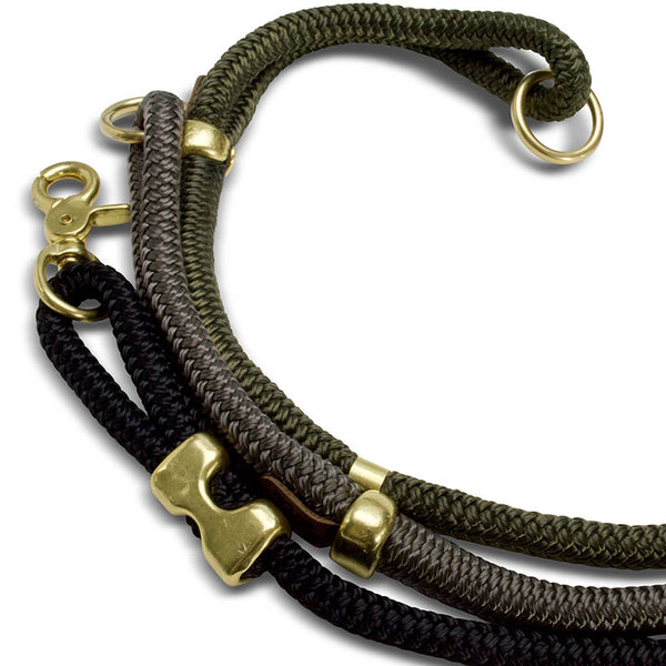 handcrafted nylon rope & brass modern dog leash | Sweet Beest