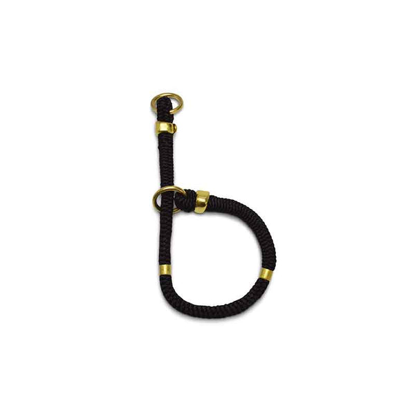 modern nylon rope & brass slip dog collar | Sweet Beest